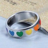 Rainbow Hearts Pride Ring